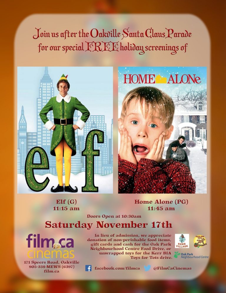 Free Christmas Movies after the Oakville Santa Claus Parade